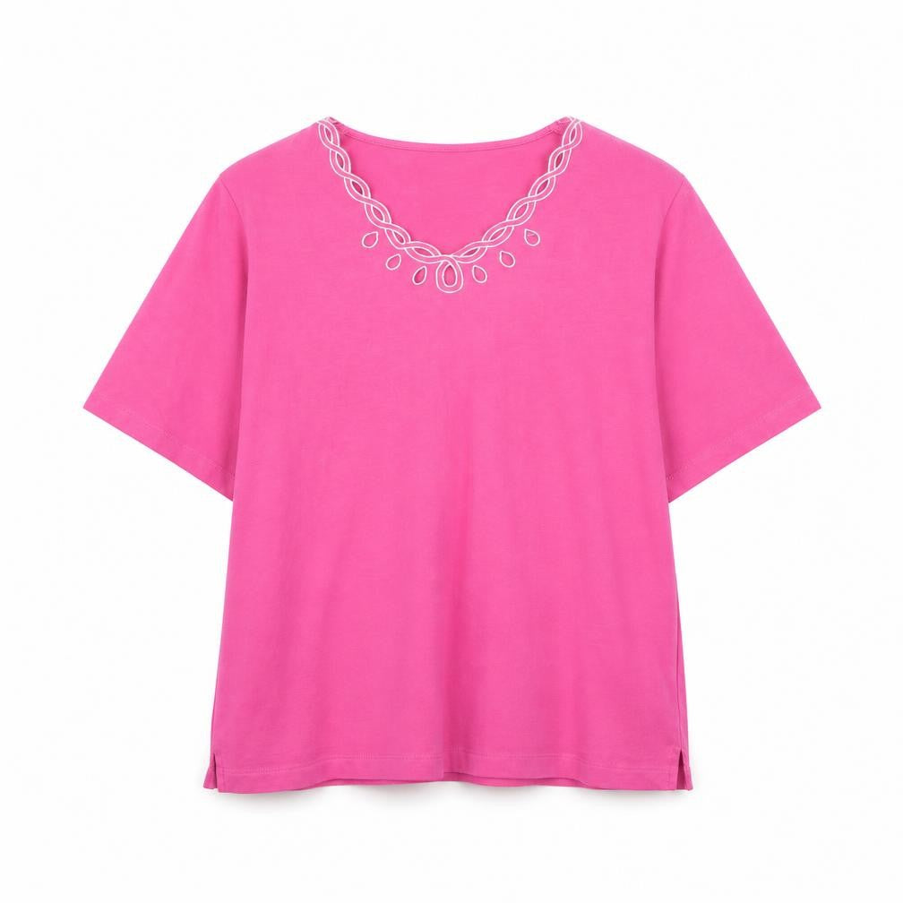 Womens UK Size M Cotswold Pink Basic T-Shirt