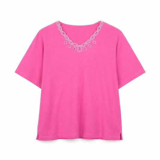 Womens UK Size M Cotswold Pink Basic T-Shirt