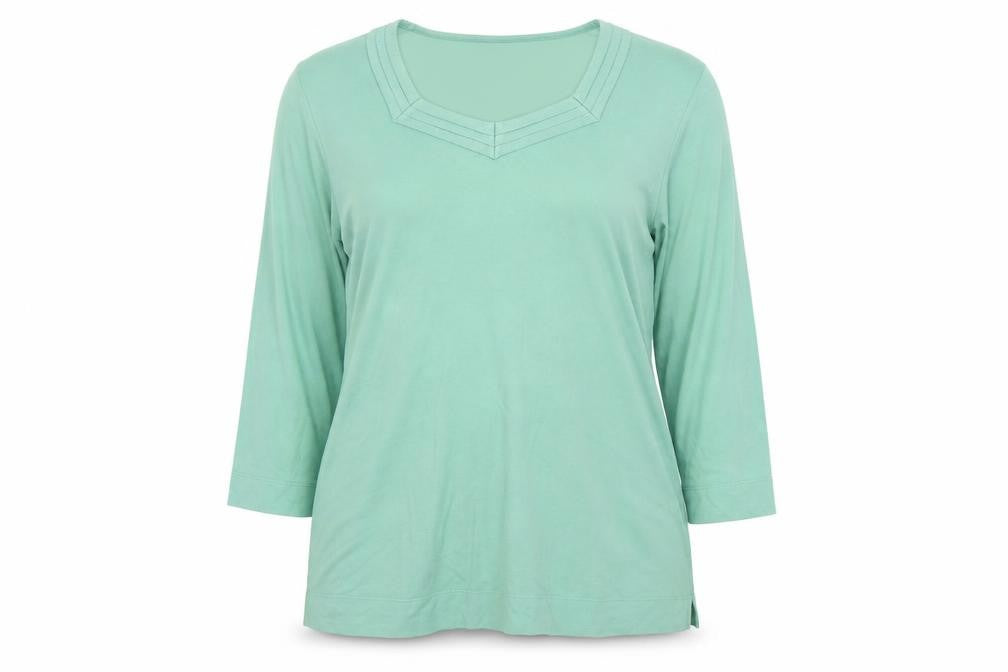 Front view of Cotswold women’s green basic blouse, size M