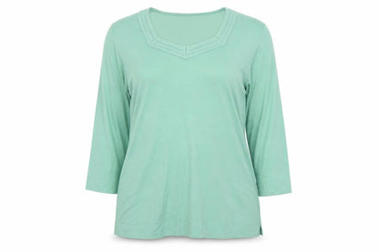 Front view of Cotswold women’s green basic blouse, size M