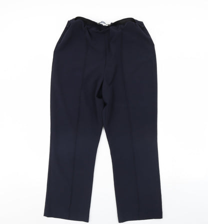 Womens UK Size 14 straight Leg Regular Fit  Blue Trousers