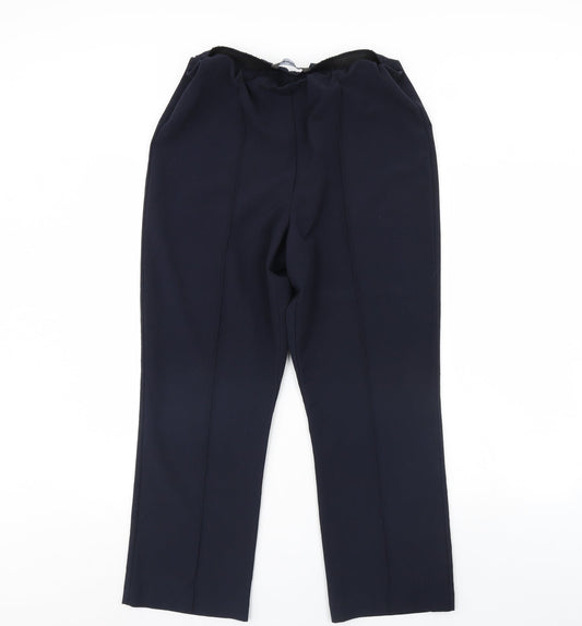Womens UK Size 14 straight Leg Regular Fit  Blue Trousers