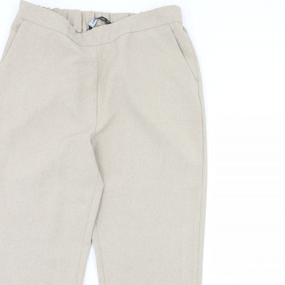 Womens UK Size 14 straight leg Regular Fit Dress Pants Beige Trousers