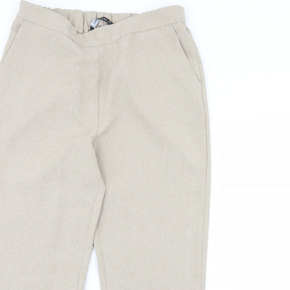 Womens UK Size 14 straight leg Regular Fit Dress Pants Beige Trousers