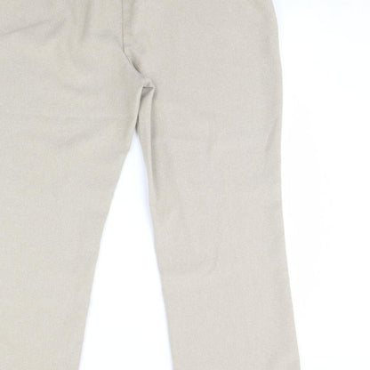 Womens UK Size 14 straight leg Regular Fit Dress Pants Beige Trousers
