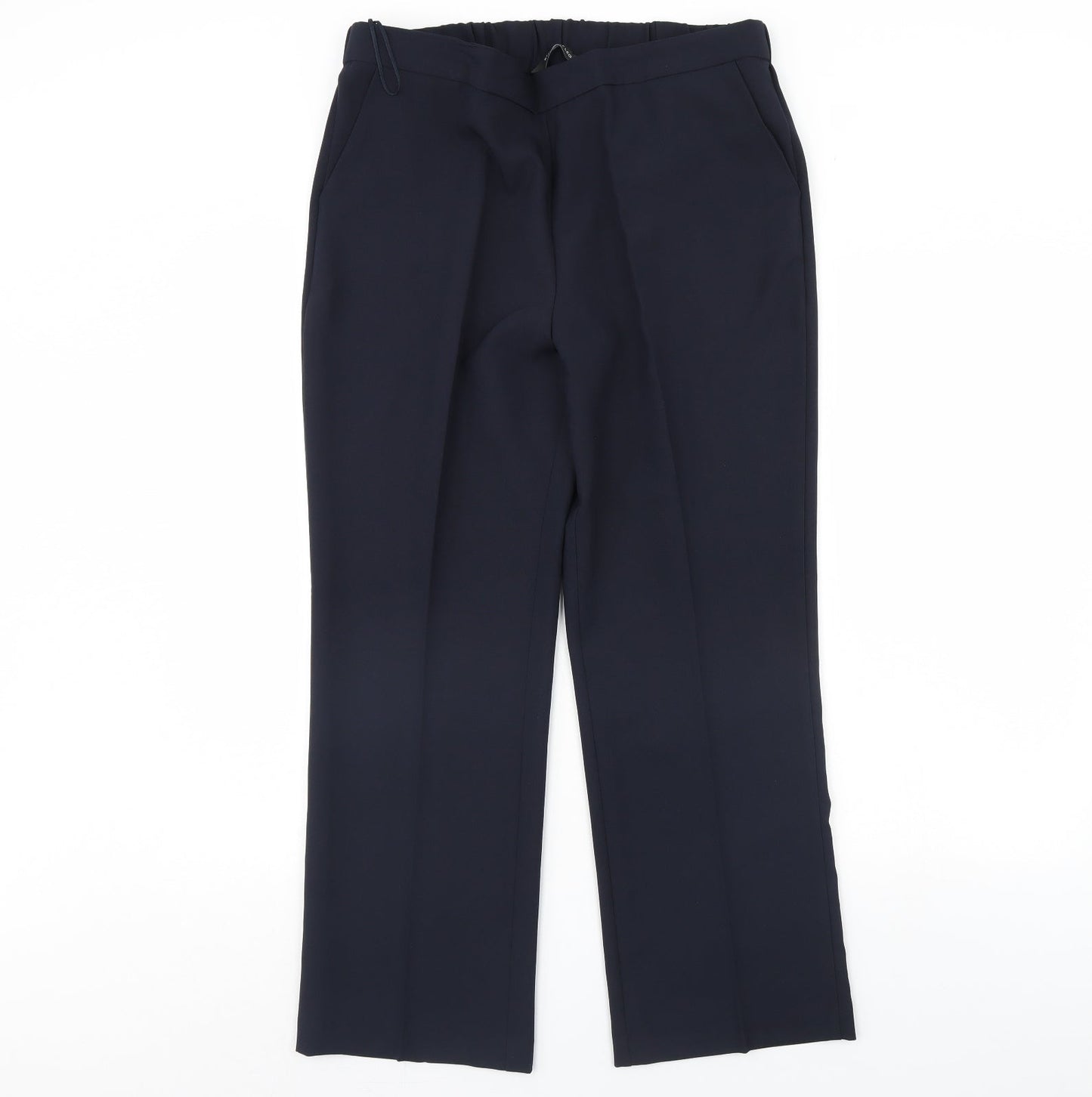 Womens UK Size 14 straight Leg Regular Fit Dress Pants Blue Trousers