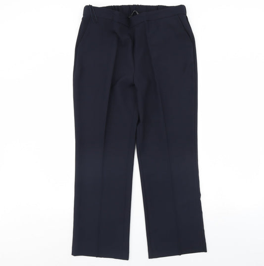 Womens UK Size 14 straight Leg Regular Fit Dress Pants Blue Trousers
