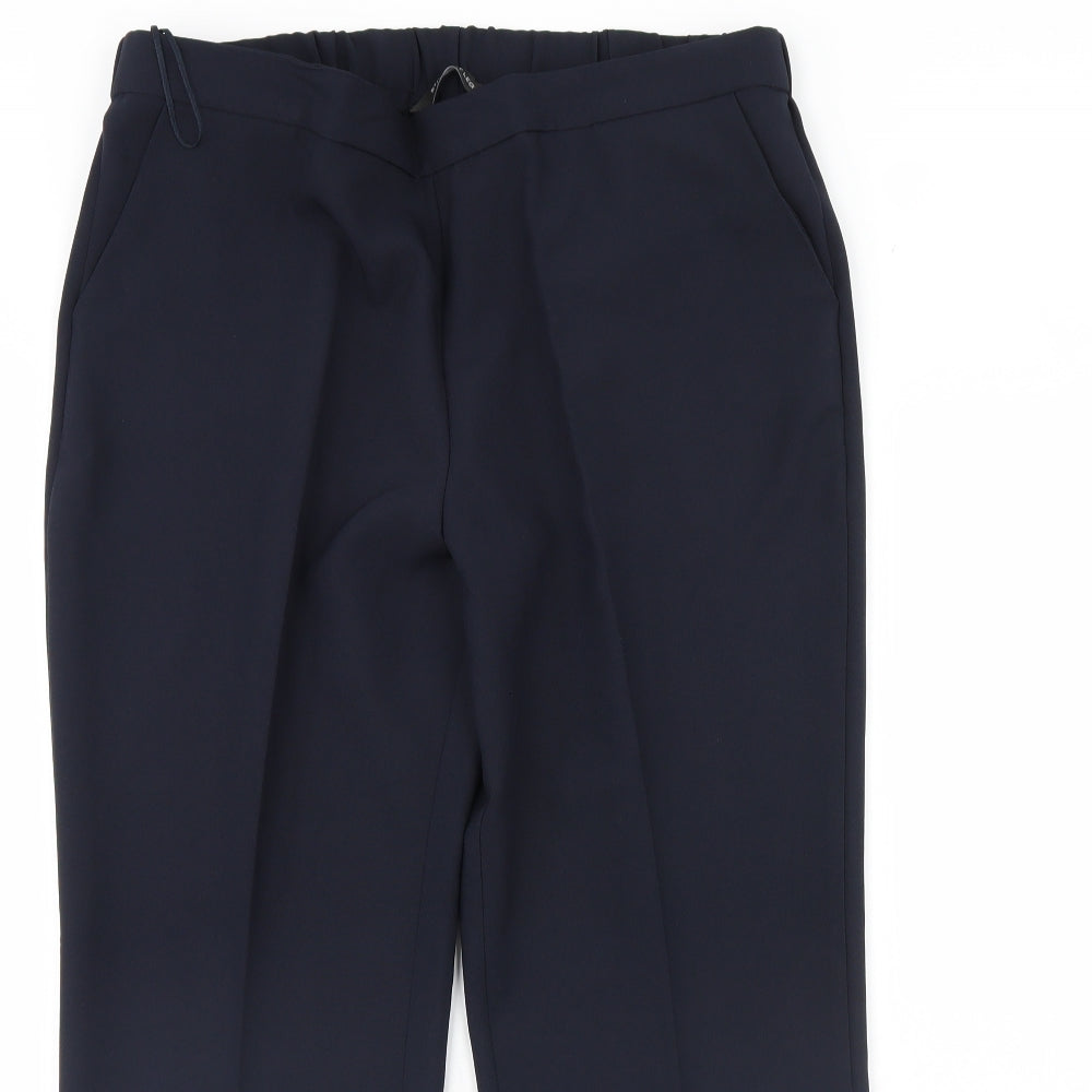 Womens UK Size 14 straight Leg Regular Fit Dress Pants Blue Trousers