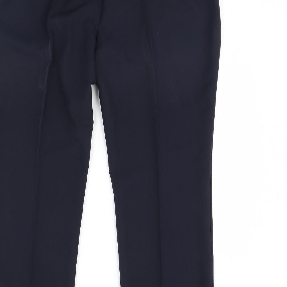 Womens UK Size 14 straight Leg Regular Fit Dress Pants Blue Trousers