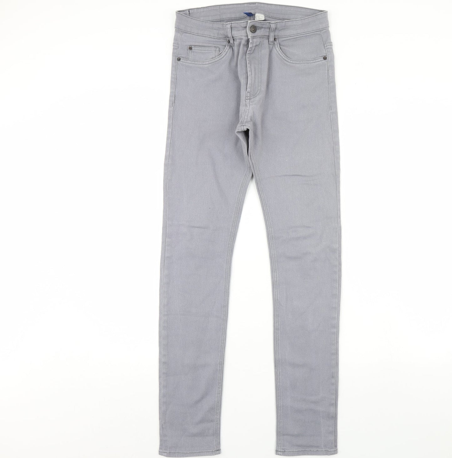 Preworn Womens Grey  Denim Skinny Jeans Size 32 in L30 in