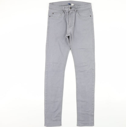 Preworn Womens Grey  Denim Skinny Jeans Size 32 in L30 in