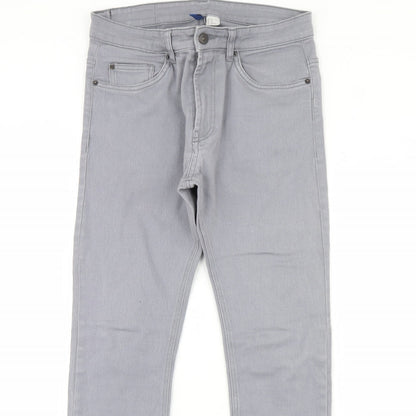 Preworn Womens Grey  Denim Skinny Jeans Size 32 in L30 in