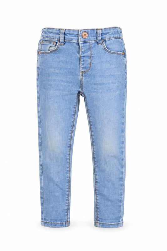 Front view of Denim & Co. girls’ blue denim skinny jeans, size 3, years