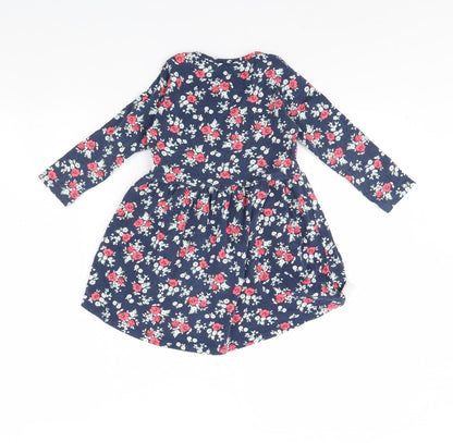 Paty kids Girls Blue Floral  Basic Blouse Size 4 Years