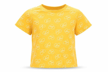 Womens UK Size S Primark Yellow Cropped T-Shirt
