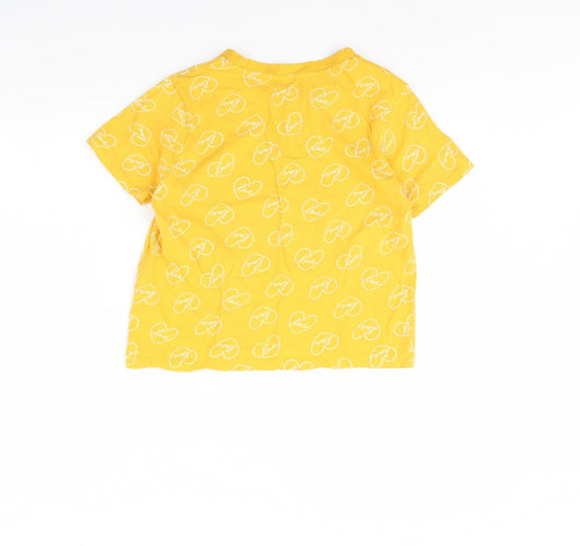Primark Womens Yellow   Cropped T-Shirt Size S  - Love