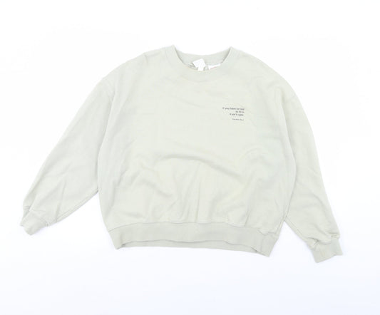Womens UK Size S H&M Green Pullover Jumper