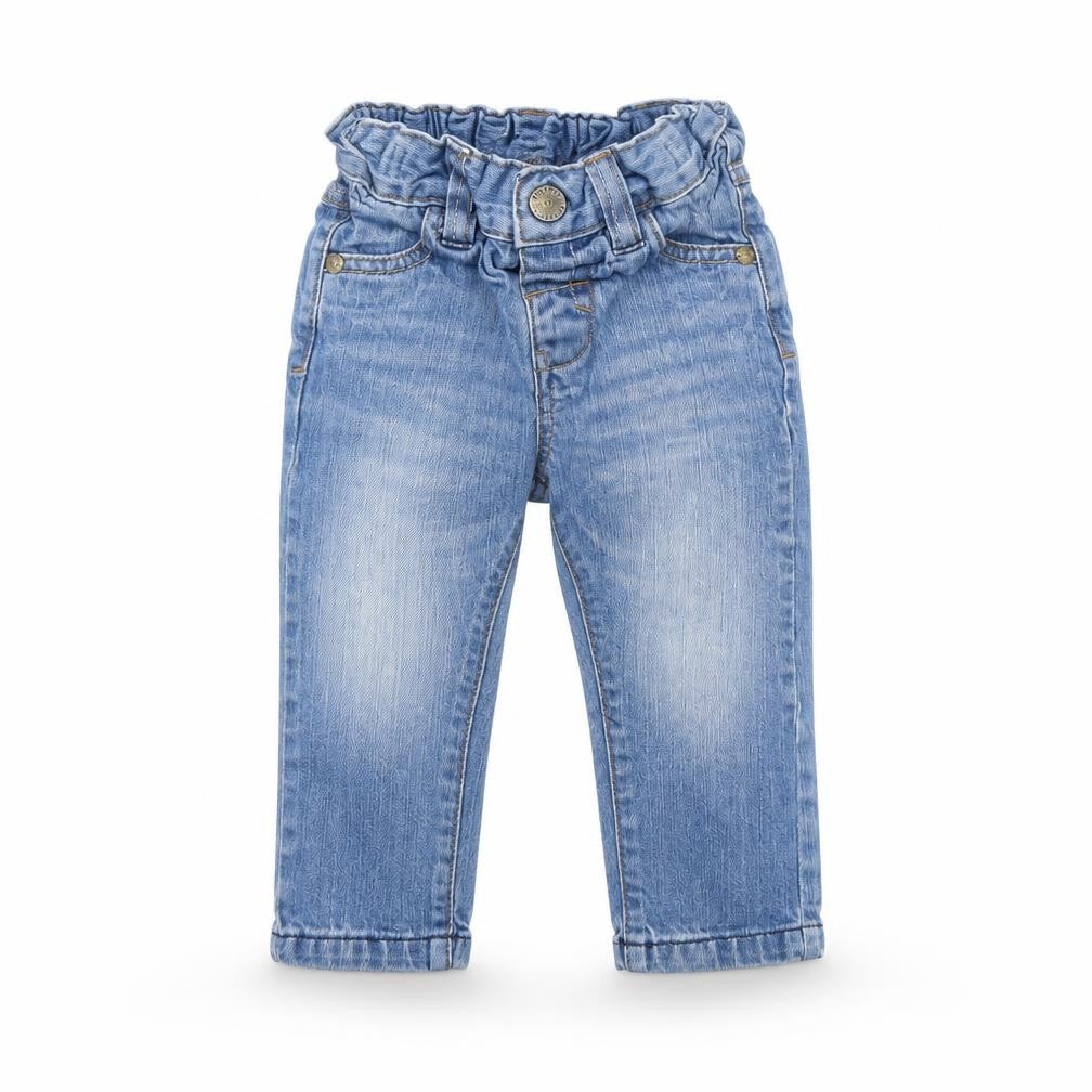Front view of Next Baby Blue Capri Jeans, size 12-18, Months