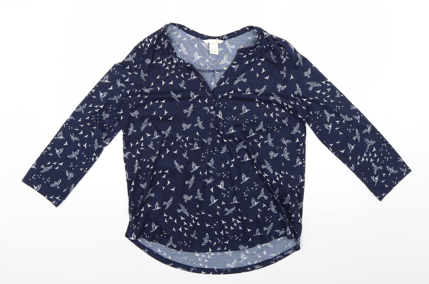 Womens UK Size 6 H&M Blue Basic Blouse