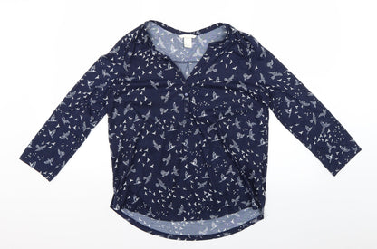 Womens UK Size 6 H&M Blue Basic Blouse