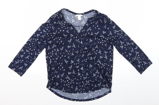 Womens UK Size 6 H&M Blue Basic Blouse