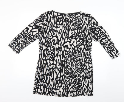 F&F Womens Black Geometric Knit Pullover Jumper Size 14