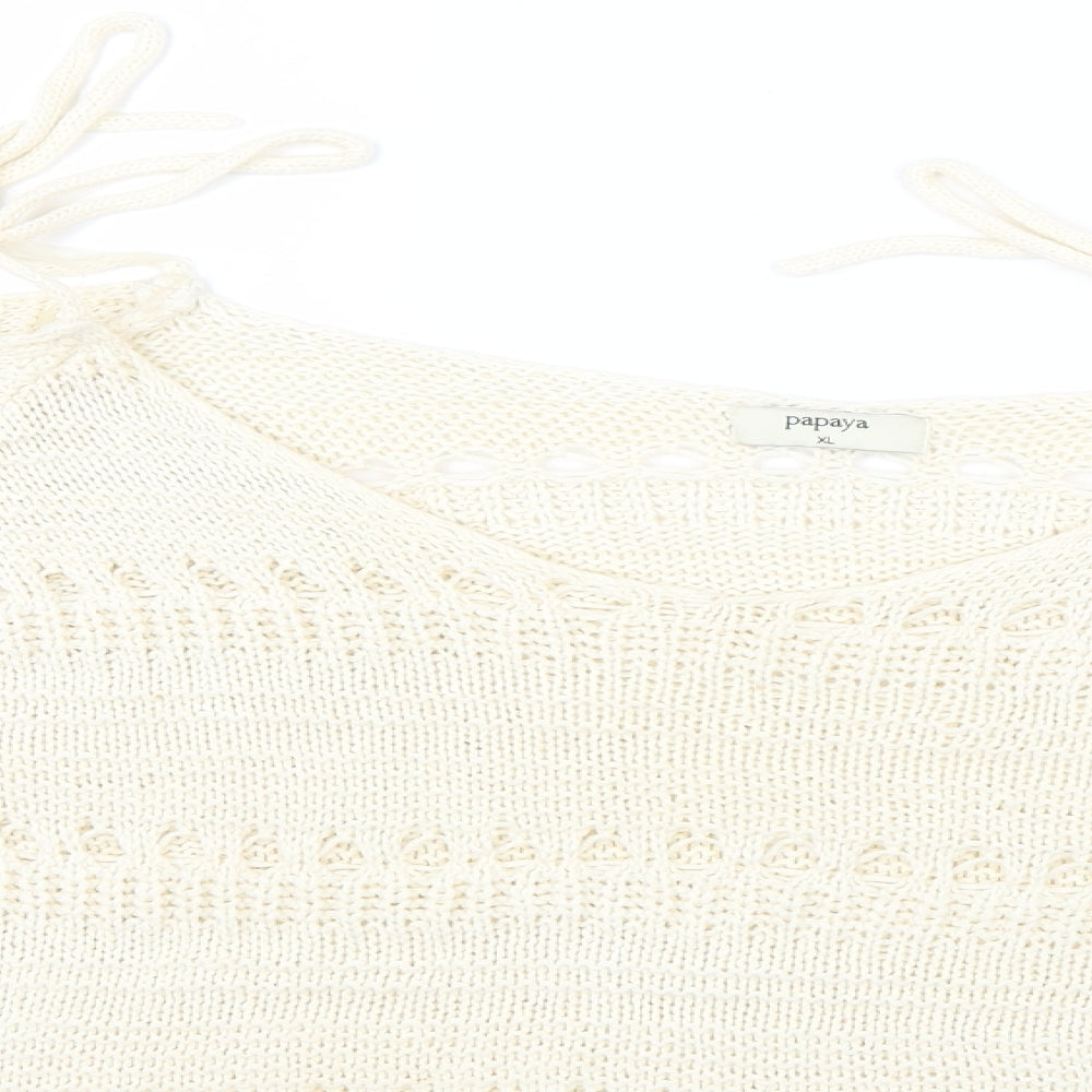 Womens UK Size XL Papaya Beige Pullover Jumper