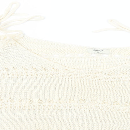 Womens UK Size XL Papaya Beige Pullover Jumper
