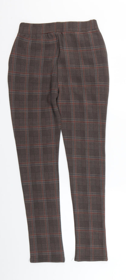 cc fashion Womens Brown Check  Chino Trousers Size S L25.5 in