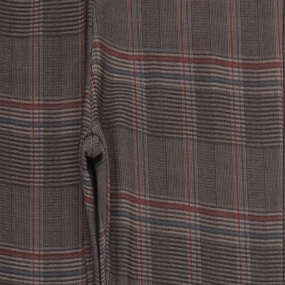 cc fashion Womens Brown Check  Chino Trousers Size S L25.5 in