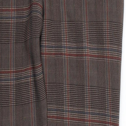 cc fashion Womens Brown Check  Chino Trousers Size S L25.5 in