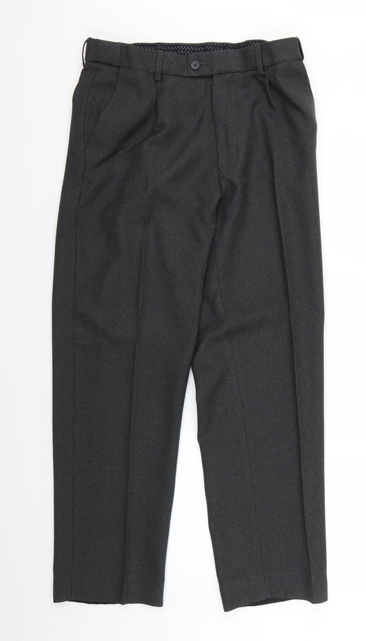 The Collection Mens Grey Geometric  Chino Trousers Size 32 L29 in