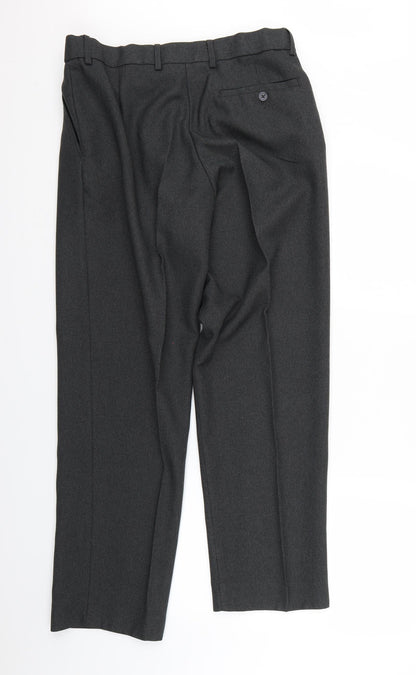 The Collection Mens Grey Geometric  Chino Trousers Size 32 L29 in