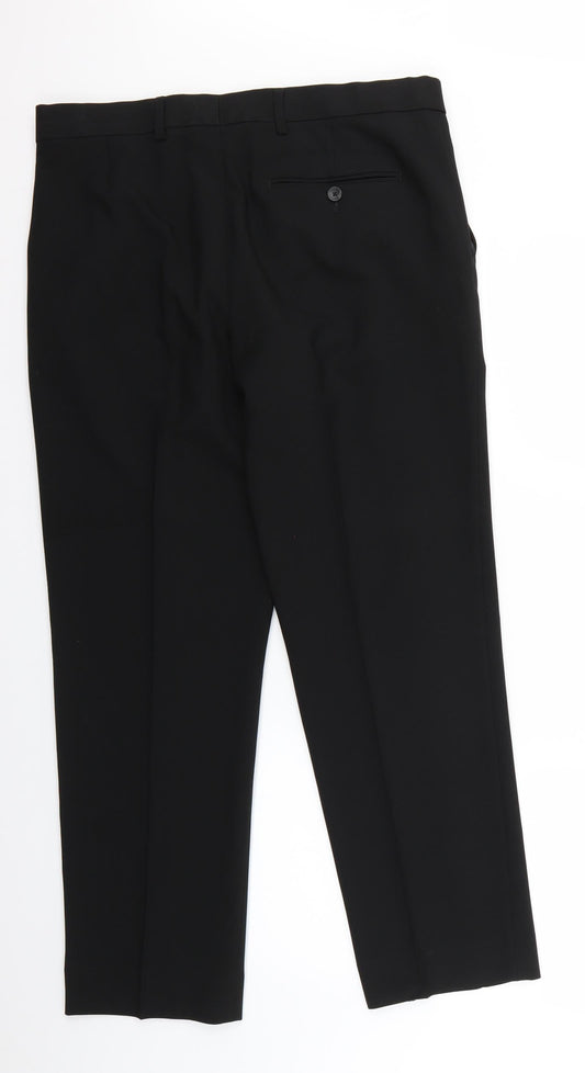 Marks & Spencer Mens Black   Chino Trousers Size 34 in L24 in