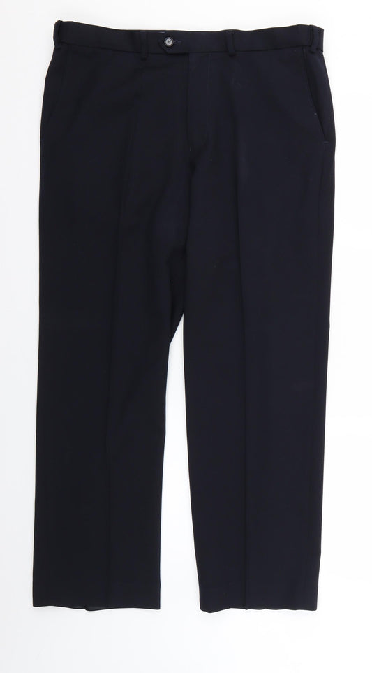 Marks & Spencer Mens Blue   Carrot Trousers Size 34 L28 in