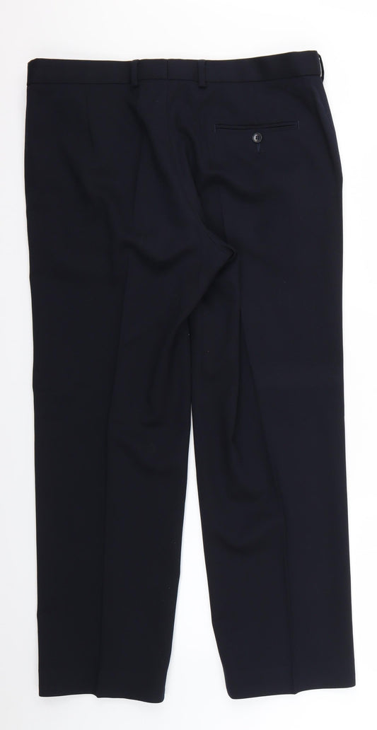 Marks & Spencer Mens Blue   Carrot Trousers Size 34 L28 in