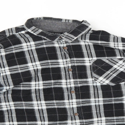 Mens UK Size M Brave Soul Grey  Button-Up Long Sleeve Casual Shirt