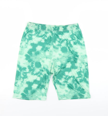 PRETTYLITTLETHING Womens Green Geometric  Sweat Shorts Size 12