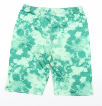 PRETTYLITTLETHING Womens Green Geometric  Sweat Shorts Size 12