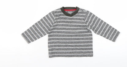 Nutmeg Baby Grey Striped  Basic T-Shirt Size 6-9 Months
