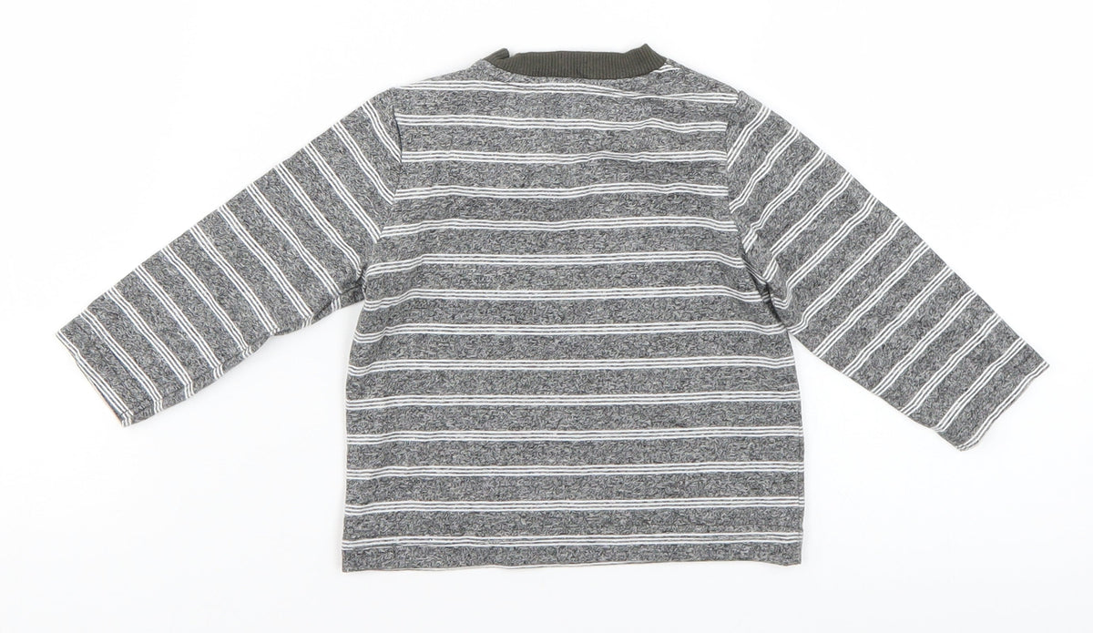 Nutmeg Baby Grey Striped  Basic T-Shirt Size 6-9 Months