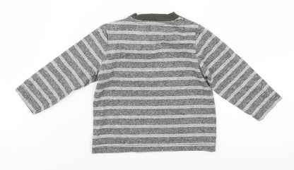 Nutmeg Baby Grey Striped  Basic T-Shirt Size 6-9 Months