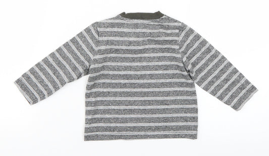 Nutmeg Baby Grey Striped  Basic T-Shirt Size 6-9 Months