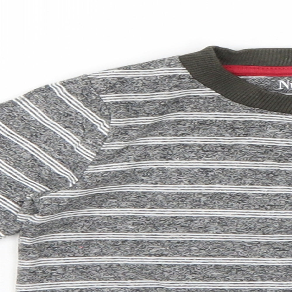 Nutmeg Baby Grey Striped  Basic T-Shirt Size 6-9 Months