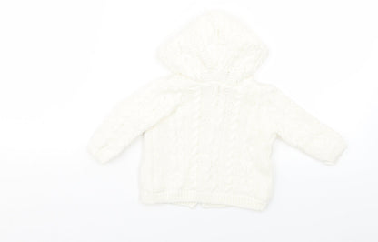 TU Baby White   Basic Coat Coatigan Size 0-3 Months