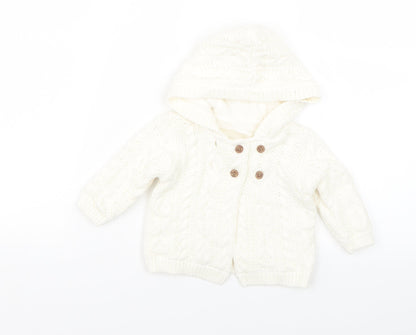 TU Baby White   Basic Coat Coatigan Size 0-3 Months
