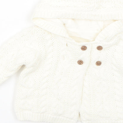 TU Baby White   Basic Coat Coatigan Size 0-3 Months