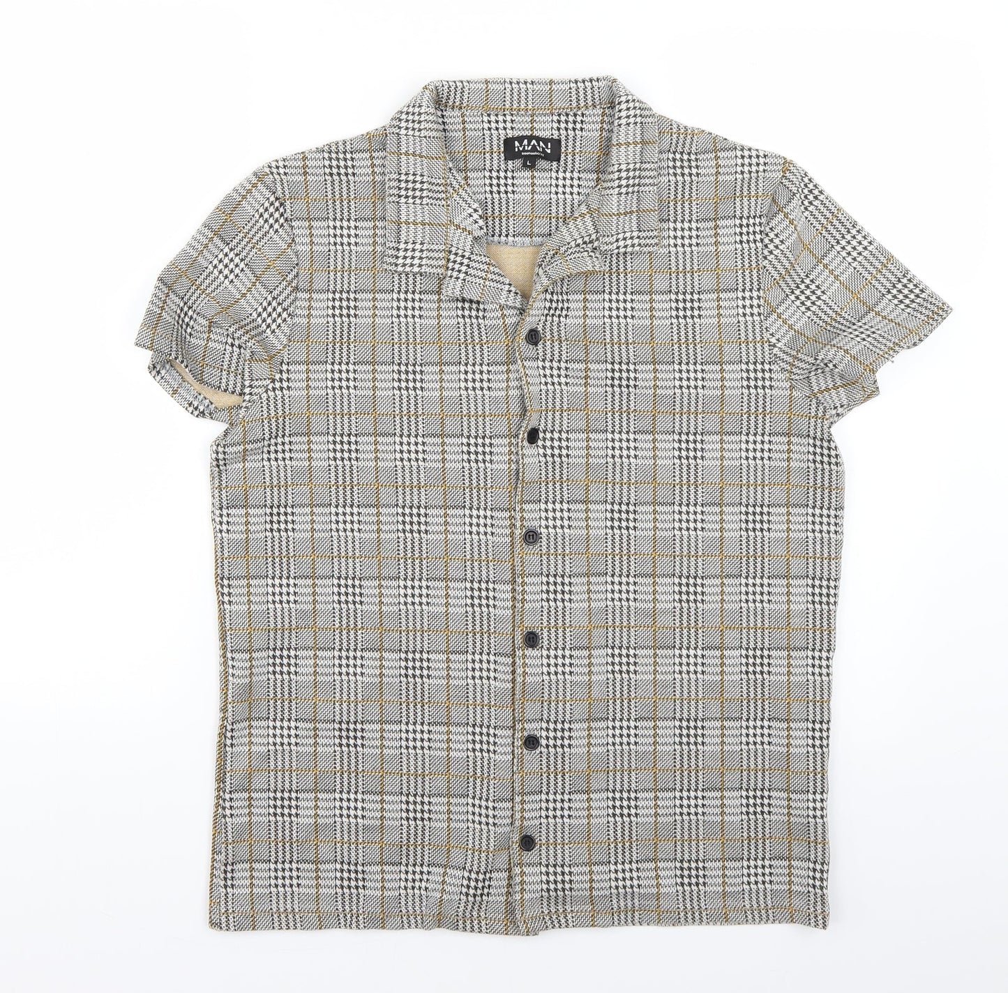 Mens UK Size 40 boohoo man Multicoloured  Button-Up Short Sleeve Casual Shirt