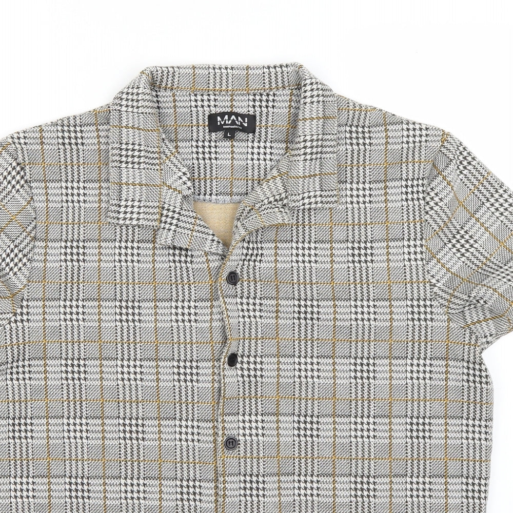 Mens UK Size 40 boohoo man Multicoloured  Button-Up Short Sleeve Casual Shirt