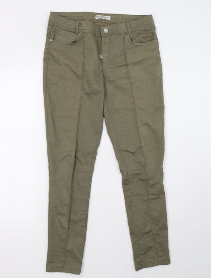 rubinl fashion Womens Green  Denim Skinny Jeans Size 12 L28 in